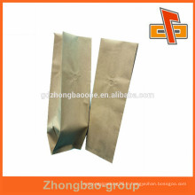 Guangzhou sac en papier fabricant côté gousset sac en caoutchouc papier kraft pour café